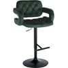 Clp Taburete De Bar Dublin En Terciopelo Verde Oscuro 55x62x103 Cm