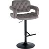 Clp Taburete De Bar Dublin En Terciopelo Gris 55x62x103 Cm