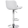 Clp Taburete De Bar Vonore En Polipiel Simil Cuero (pvc) Blanco 51x49x85 Cm