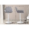 Clp Set De 2 Taburetes De Cocina Braga En Terciopelo Gris 52x51x89 Cm