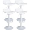 Clp Set De 4 Taburetes De Bar Aveiro En Polipiel Simil Cuero Blanco 44x43x75 Cm