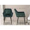 Clp Set De 2 Sillas De Salón Emia En Terciopelo Verde 61x56.5x84 Cm