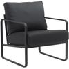 Clp Sillón Manea En Polipiel O Tela Simil Cuero Negro 74x70x82 Cm