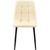 Clp Silla De Comedor Antibes Tapizada En Polipiel Simil Cuero Crema 55x45x84 Cm