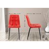 Clp Silla De Comedor Antibes Tapizada En Polipiel Simil Cuero Rojo 55x45x84 Cm