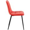 Clp Silla De Comedor Antibes Tapizada En Polipiel Simil Cuero Rojo 55x45x84 Cm