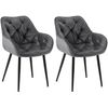 Clp Set De 2 Sillas De Comedor Tanna En Terciopelo Gris Oscuro 62x58x83 Cm