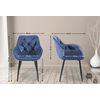 Clp Set De 2 Sillas De Comedor Tanna En Terciopelo Azul 62x58x83 Cm