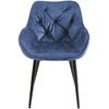 Clp Set De 2 Sillas De Comedor Tanna En Terciopelo Azul 62x58x83 Cm