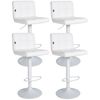 Clp Set De 4 Taburetes De Bar Feni En Polipiel Simil Cuero Blanco 40x40x85 Cm