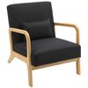 Clp Sillón Hibbing Con Tapizado De Tela Madera Negro 80x64x74 Cm