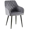 Clp Silla De Comedor Monett De Terciopelo Gris Oscuro 61x53x83 Cm