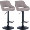 Clp Set De 2 Taburetes De Bar Milet En Tela Gris 48x47x85 Cm