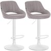 Clp Set De 2 Taburetes De Bar Milet En Tela Gris 48x47x85 Cm