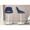 Clp Set De 2 Taburetes De Bar Milet En Terciopelo Azul 48x47x85 Cm