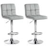 Clp Set De 2 Taburetes De Bar Peru En Terciopelo Gris 47x46x94 Cm