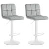 Clp Set De 2 Taburetes De Bar Peru En Terciopelo Gris 47x46x94 Cm