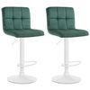 Clp Set De 2 Taburetes De Bar Peru En Terciopelo Verde 47x46x94 Cm