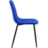 Clp Juego De 4 Sillas De Comedor Baxter En Terciopelo Azul 54x45x88 Cm