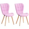 Clp Set De 2 Sillas De Comedor Elda Simil Cuero Rosado 63x50x88 Cm