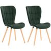 Clp Set De 2 Sillas De Comedor Elda Terciopelo Verde 63x50x88 Cm