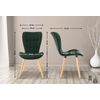 Clp Set De 2 Sillas De Comedor Elda Terciopelo Verde 63x50x88 Cm