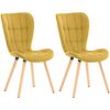 Clp Set De 2 Sillas De Comedor Elda Terciopelo Amarillo 63x50x88 Cm