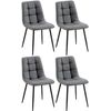 Clp Set De 4 Sillas De Comedor Antibes En Polipiel Simil Cuero Gris Oscuro 55x45x84 Cm