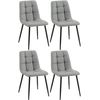 Clp Set De 4 Sillas De Comedor Antibes En Polipiel Simil Cuero Gris Claro 55x45x84 Cm