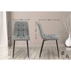 Clp Set De 4 Sillas De Comedor Antibes En Polipiel Simil Cuero Gris Claro 55x45x84 Cm