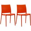 Clp Set De 2 Sillas Apilables Meton Plástico Naranja 49x42x81 Cm