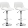 Clp Set De 2 Taburetes De Bar Camden En Polipiel Simil Cuero Blanco 46x42x86 Cm