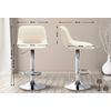 Clp Set De 2 Taburetes De Bar Camden En Polipiel Simil Cuero Crema 46x42x86 Cm