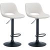 Clp Set De 2 Taburetes De Bar Camden En Terciopelo Crema 46x42x86 Cm