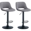 Clp Set De 2 Taburetes De Bar Camden En Terciopelo Gris Oscuro 46x42x86 Cm