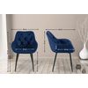 Clp Set De 2 Sillas De Comedor Tanna En Terciopelo Azul Oscuro 62x58x83 Cm