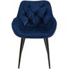 Clp Set De 2 Sillas De Comedor Tanna En Terciopelo Azul Oscuro 62x58x83 Cm