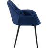 Clp Set De 2 Sillas De Comedor Tanna En Terciopelo Azul Oscuro 62x58x83 Cm