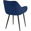 Clp Set De 2 Sillas De Comedor Tanna En Terciopelo Azul Oscuro 62x58x83 Cm