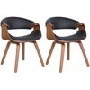 Clp Set De 2 Sillas De Comedor Foley Simil Cuero Roble/negro 52x62x76 Cm