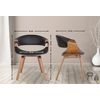 Clp Set De 2 Sillas De Comedor Foley Simil Cuero Roble/negro 52x62x76 Cm