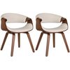 Clp Set De 2 Sillas De Comedor Foley Simil Cuero Eiche/creme 52x62x76 Cm