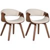 Clp Set De 2 Sillas De Comedor Foley Tela Eiche/creme 52x62x76 Cm