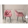 Clp Set De 2 Sillas De Comedor Tanna En Terciopelo Rosa 62x58x83 Cm