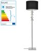 [lux.pro]® Lámpara De Pie 'spheridem' -- E27 / 60 W / 230 V - Negro-cromo (155cm - 37,5 Cm) - Clase Energética A+++