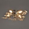 [lux.pro] Lámpara De Techo - Cromo - (4xe14) Iluminación Colgante - Diseño De Hojas
