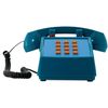 Teléfono Fijo Vintage Pushmefon Cable Azul Claro