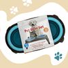 Comedero Elevado Para Perros El Ático Pets Azul, Soporte Con 2 Bowls Extraíbles Y Desplegables De 550 Ml