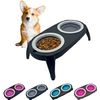 Comedero Elevado Para Perros El Ático Pets Gris, Soporte Con 2 Bowls Extraíbles Y Desplegables De 550 Ml