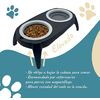 Comedero Elevado Para Perros El Ático Pets Gris, Soporte Con 2 Bowls Extraíbles Y Desplegables De 550 Ml